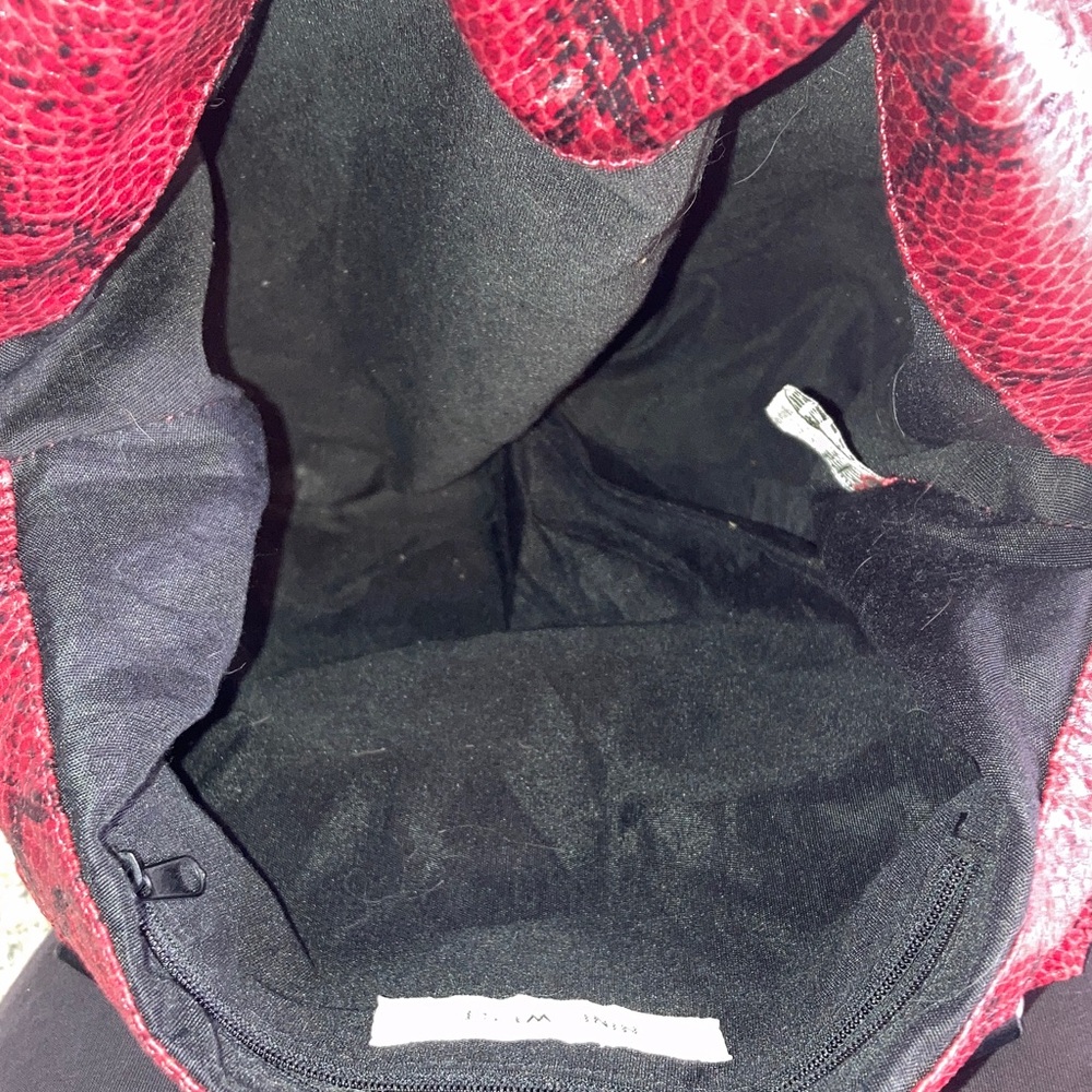 Nine West Red Snake Print Shoulder Bag with crossbody strap - Picture 10 of 11